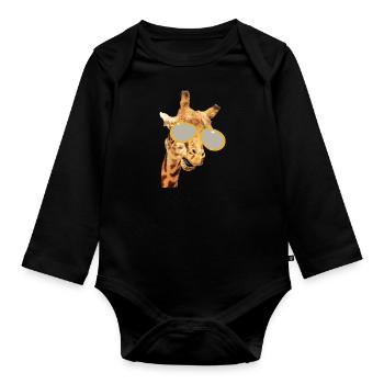 Giraffe - Baby Bio-Langarm-Body - Schwarz - Vorne