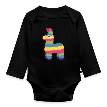 Pinata - Figur - Fiesta - Baby Bio-Langarm-Body - Schwarz - Vorne