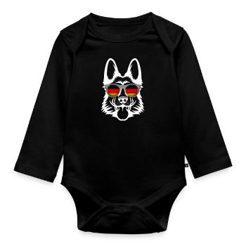 Elsässisch - Baby Bio-Langarm-Body - Schwarz - Vorne