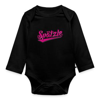 Spätzle | Schwäbisch Maultaschen Rezepte Geschenke - Baby Bio-Langarm-Body - Schwarz - Vorne