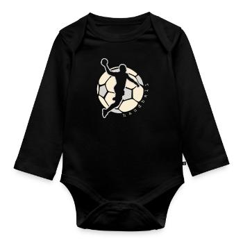 HANDBALL Handballer Sport Ball - Body Bébé bio manches longues - noir - Devant