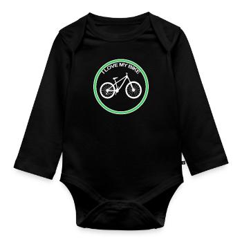 Fahrrad - Baby Bio-Langarm-Body - Schwarz - Vorne