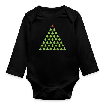 Weihnachtsmann im Wald - Baby Bio-Langarm-Body - Schwarz - Vorne