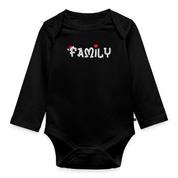 family Noël - Body Bébé bio manches longues - noir - Devant