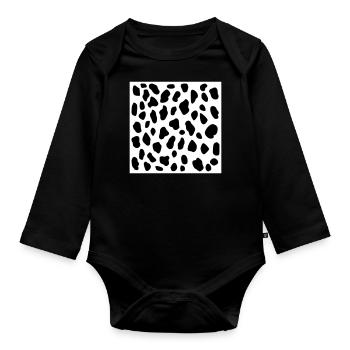 Dalmatian - Organic Longsleeve Baby Bodysuit - black - Front