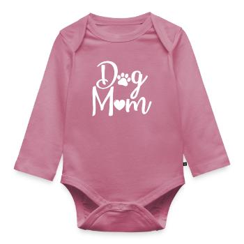 Chien maman - Body Bébé bio manches longues - mauve - Devant