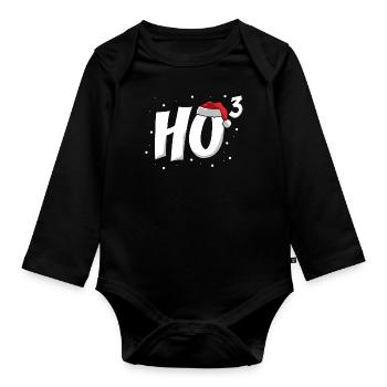 ho ho ho motifs de Noël - Body Bébé bio manches longues - noir - Devant