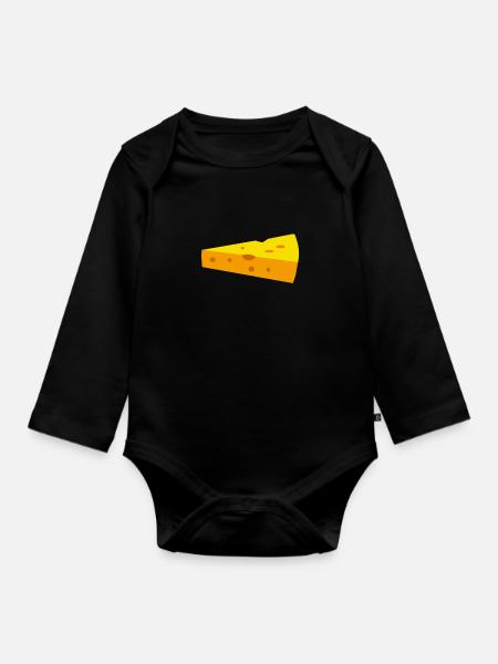 Käse - Baby Bio-Langarm-Body - Schwarz