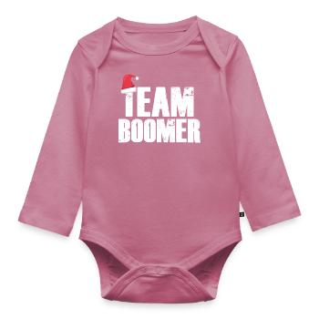 Cadeau de Noël de l'équipe Boomer Hoodie - Body Bébé bio manches longues - mauve - Devant