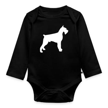 giant schnauzer - Organic Longsleeve Baby Bodysuit - black - Front