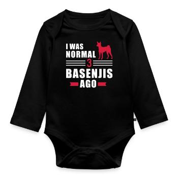 Basenji - Baby Bio-Langarm-Body - Schwarz - Vorne