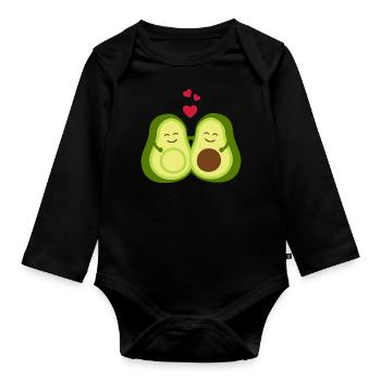 avocat - Body Bébé bio manches longues - noir - Devant
