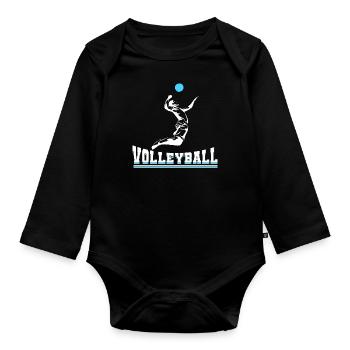 Volley-ball beach-volley sport - Body Bébé bio manches longues - noir - Devant