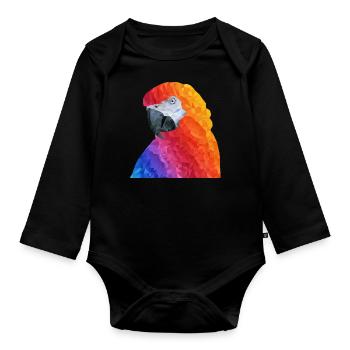 parrot - Organic Longsleeve Baby Bodysuit - black - Front