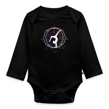 Rhönrad Turnen Rhönradturnen Rhönradturner Sport - Body Bébé bio manches longues - noir - Devant
