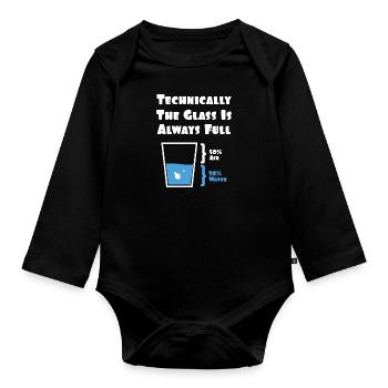 Techniquement, le verre est toujours un cadeau complet - Body Bébé bio manches longues - noir - Devant