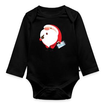 Cute Santa - Body Bébé bio manches longues - noir - Devant
