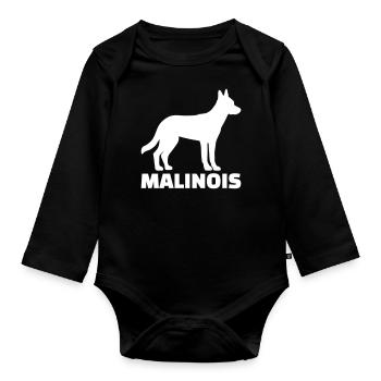 Malinois - Organic Longsleeve Baby Bodysuit - black - Front