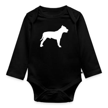 Pitbull - Organic Longsleeve Baby Bodysuit - black - Front
