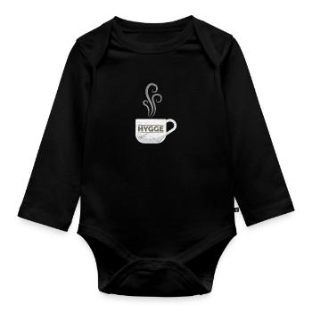 Idée de cadeau drôle drôle de café Hygge - Body Bébé bio manches longues - noir - Devant