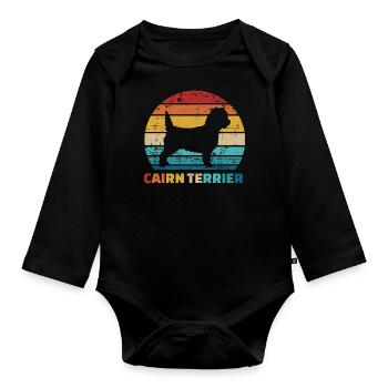 Cairn Terrier - Baby Bio-Langarm-Body - Schwarz - Vorne