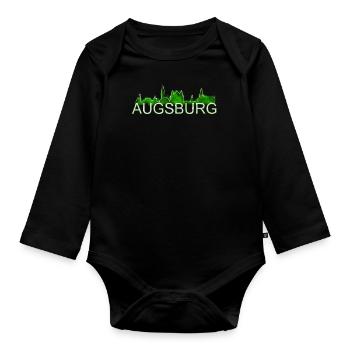 Augsbourg - skyline - Body Bébé bio manches longues - noir - Devant