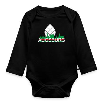 Augsbourg - skyline - Body Bébé bio manches longues - noir - Devant