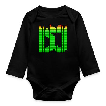 DJ Musik Equalizer - Baby Bio-Langarm-Body - Schwarz - Vorne