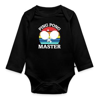 Tischtennis - Baby Bio-Langarm-Body - Schwarz - Vorne