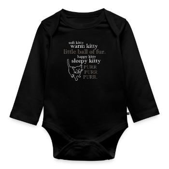 Soft Kitty Warm Kitty T Shirt - Organic Longsleeve Baby Bodysuit - black - Front