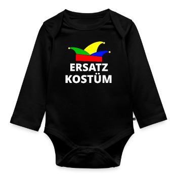 Karneval Kostüm - Baby Bio-Langarm-Body - Schwarz - Vorne
