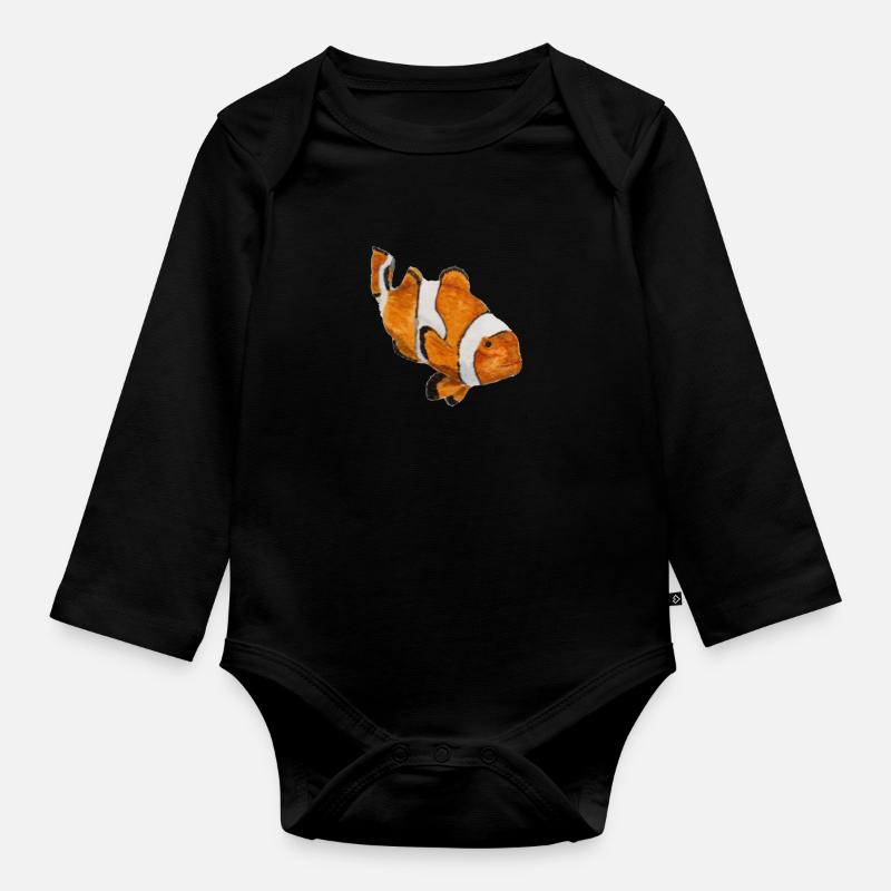 Clownfisch - Baby Bio-Langarm-Body - Schwarz