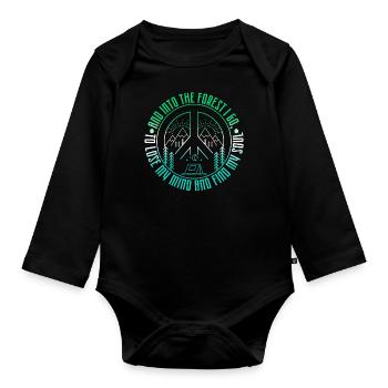 Und in den Wald gehe ich, um meinen Verstand zu verlieren und zu finden - Baby Bio-Langarm-Body - Schwarz - Vorne