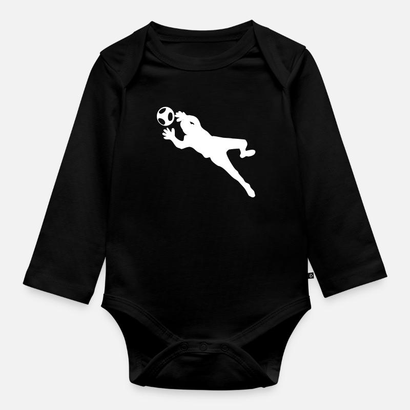 Fußball Torwart - Baby Bio-Langarm-Body - Schwarz