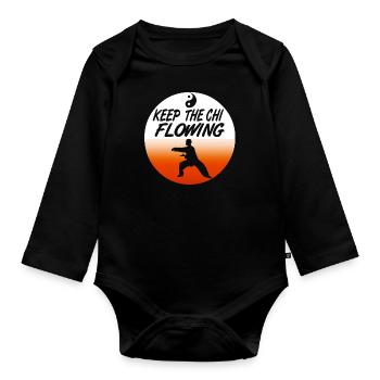 Tai Chi - Organic Longsleeve Baby Bodysuit - black - Front