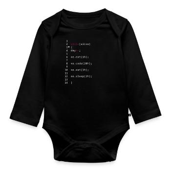 Code vivant - Body Bébé bio manches longues - noir - Devant
