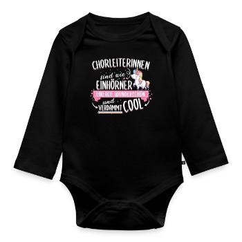 Chorleiter Chorleiterin Chor Einhorn Spruch - Baby Bio-Langarm-Body - Schwarz - Vorne