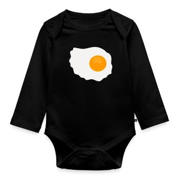 Ei Spiegelei - Baby Bio-Langarm-Body - Schwarz - Vorne
