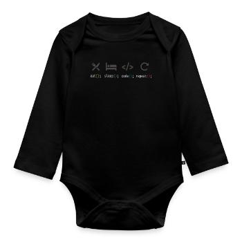 Codage - Body Bébé bio manches longues - noir - Devant