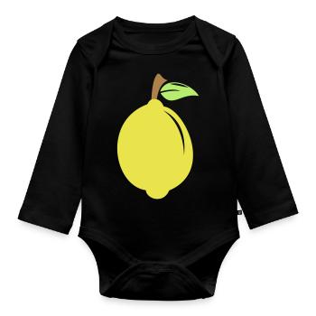 Zitrone - Baby Bio-Langarm-Body - Schwarz - Vorne