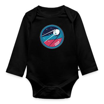 Sputnik USSR Soviet Union satellite Russia - Organic Longsleeve Baby Bodysuit - black - Front
