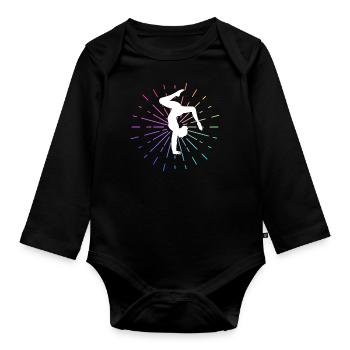 Gymnastics gymnastics gymnastics sport saying gymnast - Organic Longsleeve Baby Bodysuit - black - Front
