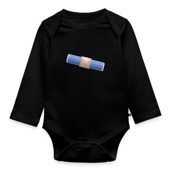 Band Aid # 4 - Organic Longsleeve Baby Bodysuit - black - Front