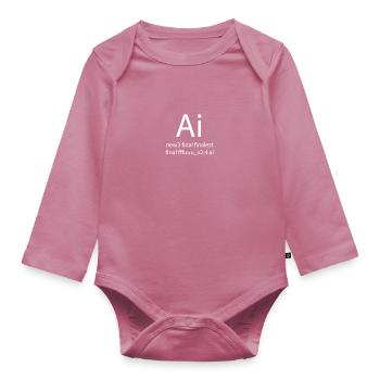 File name Adobe Illustrator - Organic Longsleeve Baby Bodysuit - mauve - Front