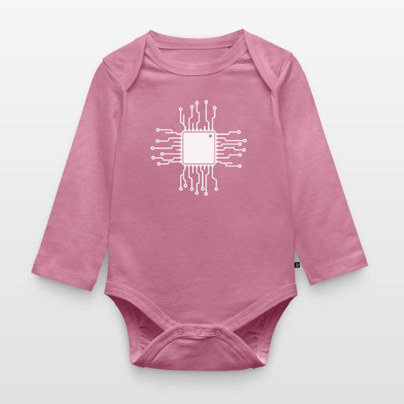 PCB & CPU - Technology & Informatics Gift Idea Organic Longsleeve Baby Bodysuit
