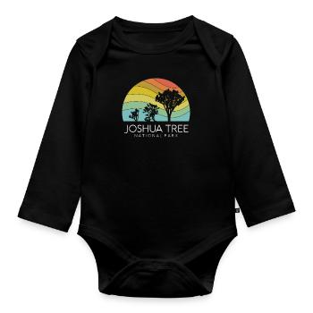 Joshua Tree Nationalpark Kalifornien Wüste Retro - Baby Bio-Langarm-Body - Schwarz - Vorne