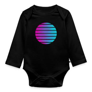 Kreis Farbverlauf Hintergrund Vorlage Symbol cool - Baby Bio-Langarm-Body - Schwarz - Vorne