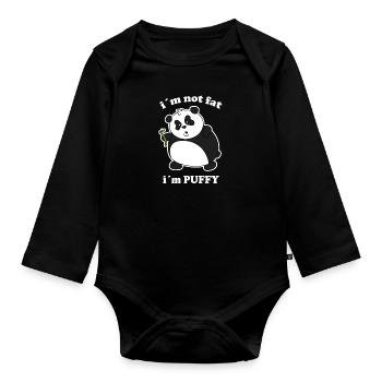 Je ne suis pas gros panda - Body Bébé bio manches longues - noir - Devant