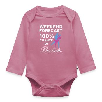 Bachata Funny Dance Salsa Cumbia Merengue Music - Organic Longsleeve Baby Bodysuit - mauve - Front