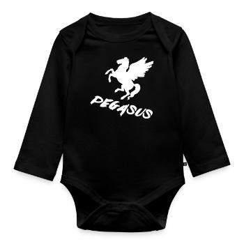 Pegasus - Baby Bio-Langarm-Body - Schwarz - Vorne